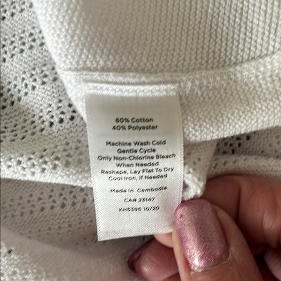 Talbots Elegant White Textured Knit Top EUC - Picture 6 of 8